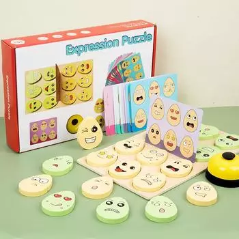 Деревянная детская игра для раннего развития, игра на сопоставление выражений, тренировка в бою, интерактивная развивающая игрушка