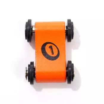 Деревянная детская слайд-автомобильная тележка, гусеничный слайд, инерционная игрушка-планер с откатом назад оранжевый