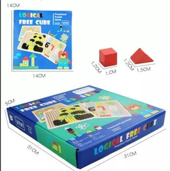 Деревянная детская забавная мозаика-пазл Раннее развитие Познавательная Интерактивная Тренировка концентрации Образовательная кукла-игрушка 29.7*29.8cm