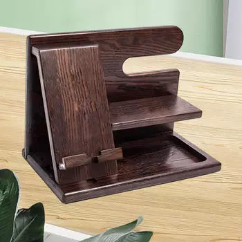 Деревянная док-станция для телефона, подставка-кошелек, многофункциональный подарок мужу, органайзер для часов, держатель для ключей