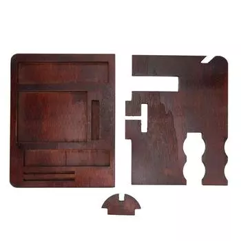 Деревянная док-станция для телефона, прозрачная текстура, органайзер для док-станции с несколькими слотами для хранения, деревянная док-станция