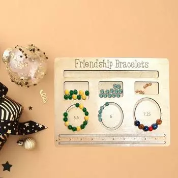 Деревянная доска для бусин с 9 канавками, точный масштаб, прочный прямоугольный бамбуковый браслет для украшений