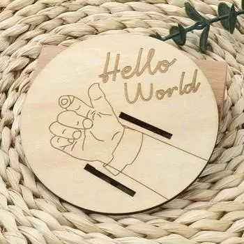 Деревянная доска для демонстрации браслета для новорожденного с основанием, гладкие края без заусенцев, ручная резьба по дереву, универсальная табличка для новорожденного