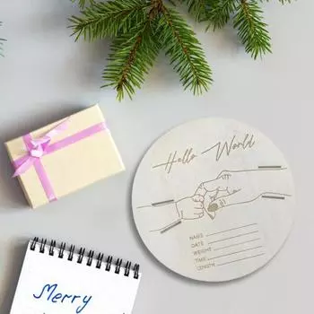 Деревянная доска для демонстрации браслета для рождения ребенка Yousheng с основанием, гладкими краями, без заусенцев, вырезанная вручную универсальная табличка для новорожденного