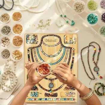 Деревянная доска для дизайна бисера, инструмент для изготовления ювелирных изделий, лоток для дизайна ювелирных изделий, браслет, ожерелья, изготовление ювелирных изделий 1PCS