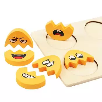 Деревянная доска для забавных яиц для выражений для детей дошкольного возраста, интерактивная игрушка-головоломка для обучения детей фокусу
