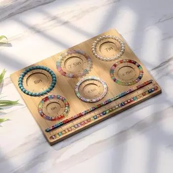 Деревянная доска из бисера с 6 канавками, точная шкала, сверхмощный прямоугольный бамбуковый инструмент для изготовления ювелирных изделий, браслетов «сделай сам» цвет старого дерева