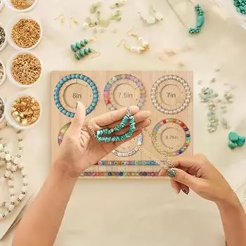 Деревянная доска из бисера с 6 канавками, точная шкала, сверхмощный прямоугольный бамбуковый инструмент для изготовления ювелирных изделий, браслетов «сделай сам»