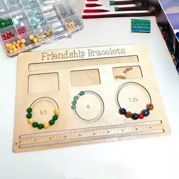 Деревянная доска из бисера с 9 канавками, точная шкала, сверхмощный прямоугольный бамбуковый инструмент для изготовления ювелирных изделий, браслет, подарок для энтузиастов рукоделия