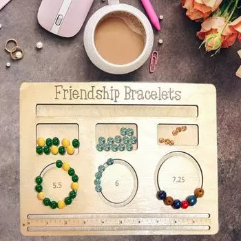 Деревянная доска из бисера с 9 канавками, точная шкала, сверхмощный прямоугольный бамбуковый инструмент для изготовления ювелирных изделий, браслет, подарок для энтузиастов рукоделия