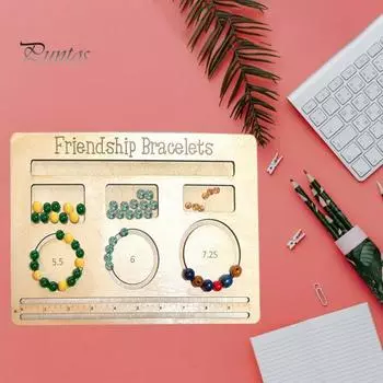 Деревянная доска из бисера с 9 канавками, точная шкала, сверхмощный прямоугольный бамбуковый инструмент для изготовления ювелирных изделий, браслет, подарок для энтузиастов рукоделия