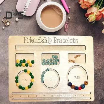 Деревянная доска из бисера с 9 канавками, точная шкала, сверхмощный прямоугольный бамбуковый инструмент для изготовления ювелирных изделий, браслет, подарок для энтузиастов рукоделия