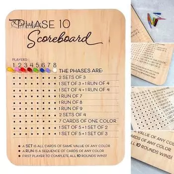 Деревянная доска с 8 цветными колышками, прочная, для взрослых, семейная вечеринка, игра в кости, листы для подсчета очков, настольная игра с очками, ночные принадлежности A