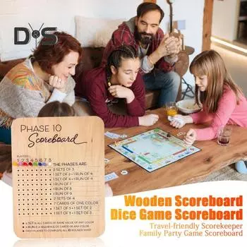Деревянная доска с 8 цветными колышками, прочная, для взрослых, семейная вечеринка, игра в кости, листы для подсчета очков, настольная игра с очками, ночные принадлежности A