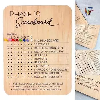 Деревянная доска с 8 цветными колышками, прочная, для взрослых, семейная вечеринка, игра в кости, листы для подсчета очков, настольная игра с очками, ночные принадлежности A