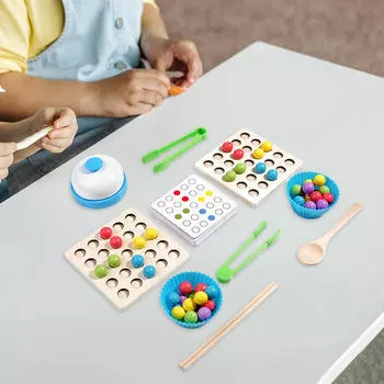 Деревянная доска с колышками и бусинами, обучающая игрушка, развивающая координацию движений и глаз, игры для сортировки цветов для детей 3, 4, 5 лет