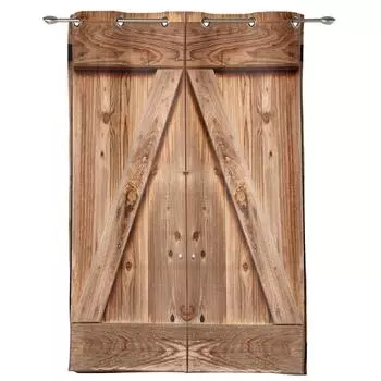 Деревянная дверь, окно, занавеска в современном европейском стиле, занавеска для спальни, гостиной, фоновая занавеска 135W x 60H(cm) x1