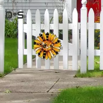 Деревянная дверная вывеска в виде пчелы и подсолнуха для дома и улицы, передняя дверь в сад, настенная подвеска, добро пожаловать, дверная табличка, кулон, украшение для фестиваля пчелы S