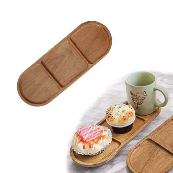 деревянная еда деревянная кухонная принадлежность настольная приправа чайная утварь Поднос, поднос, поднос, поднос, поднос, поднос, футляр, хранение, держатель, кафе, (разделенный ~ овал)