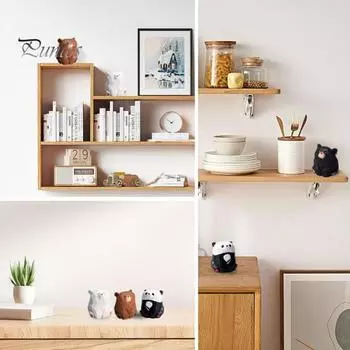 Деревянная фигурка медведя, миниатюрная статуэтка медведя, деревенское животное, настольное украшение для спальни, детской игровой комнаты, декор