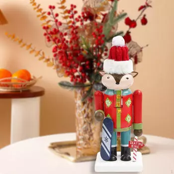 Деревянная фигурка Щелкунчика ручной работы - очаровательный праздничный декор и подарок Fox