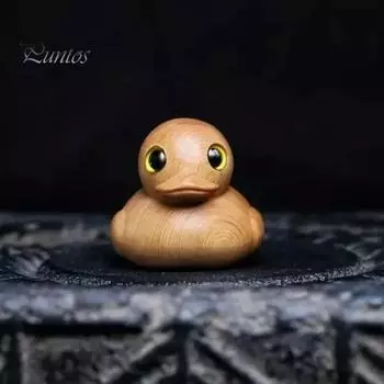 Деревянная фигурка утки со средним пальцем, маленькая желтая статуэтка утки, скульптура, ручная работа, модель животного, украшение для домашнего офиса, рабочего стола, орнамент A