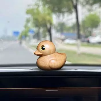 Деревянная фигурка желтой утки, маленькая утка, статуя, скульптура животного, домашний офис, книжная полка, украшение для рабочего стола, орнамент, Рождественский подарок S