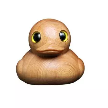 Деревянная фигурка желтой утки, маленькая утка, статуя, скульптура животного, домашний офис, книжная полка, украшение для рабочего стола, орнамент, Рождественский подарок S