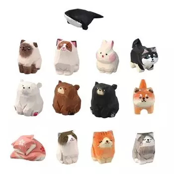 Деревянная фигурка животного, вырезанная вручную, украшение, деревянные поделки для домашнего декора и подарков для детей