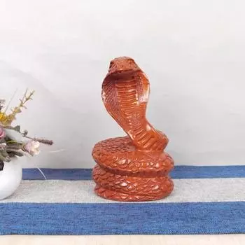 Деревянная фигурка змеи, старинная китайская зодиакальная талисманная модель змеи, удачи, мини-статуэтка животного, скульптура, фен-шуй, украшение для рабочего стола, орнамент красный