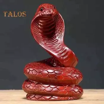 Деревянная фигурка змеи, старинная китайская зодиакальная талисманная модель змеи, удачи, мини-статуэтка животного, скульптура, фен-шуй, украшение для рабочего стола, орнамент зелёный