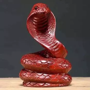 Деревянная фигурка змеи, винтажный китайский зодиакальный талисман, модель змеи, удача, мини жёлтый