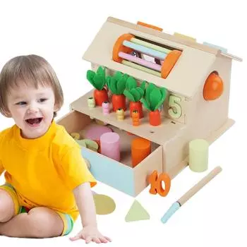 Деревянная форма Морковь сортировочная доска куб сортировщик игрушка для малышей 1-3 1PCS