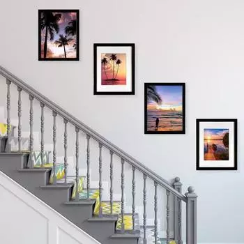 Деревянная фоторамка 5/6/7/8/10 дюймов A4 настенная простая в установке горизонтальная установка S чёрный