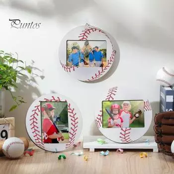 Деревянная фоторамка для бейсбола и футбола, вращающаяся поддержка, спортивная тема, настенное крепление, настольный держатель для фотографий, украшение рамки для дисплея Football
