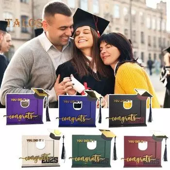 Деревянная фоторамка для выпускного, шляпа бакалавра, фоторамка для выпускников 2025 года, держатель для фотографий, подставка для домашней вечеринки