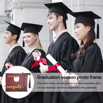 Деревянная фоторамка для выпускного, шляпа бакалавра, фоторамка для выпускников 2025 года, держатель для фотографий, подставка для домашней вечеринки