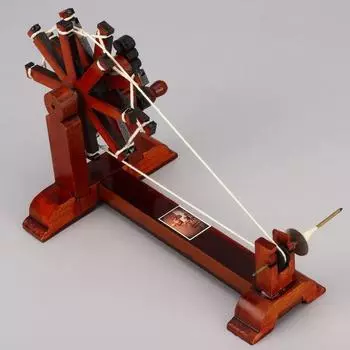 Деревянная Ганди Чаркха Выставочный образец Домашний декор Ручная работа (23 x 14 x 12,5 см, Коричневый) 1 кусок