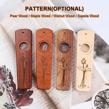 Деревянная гармошка ручной работы Kazoo с металлической коробкой для хранения, музыкальный инструмент, игрушка для детей, взрослых, духовой инструмент