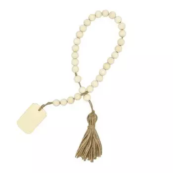 Деревянная гирлянда из бисера с кисточками и бирками своими руками, домашние бусины, винтажный детский домашний декор