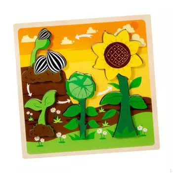 Деревянная головоломка, головоломка, дошкольное обучение для мальчиков и девочек, подарки, интерактив для детей Sunflower