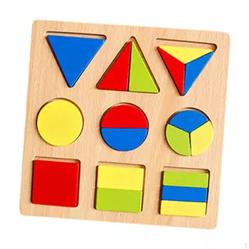 Деревянная головоломка «Соответствие фигур» с геометрическими фигурами, дробь для