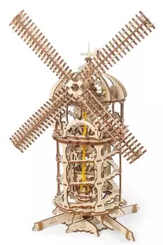 Деревянная головоломка Ugears Windmill Craft Model Не требуется клей или инструменты для взрослых и мужчин 70056 Инструкции по сборке включены