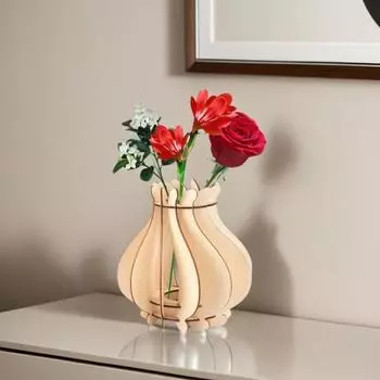 Деревянная головоломка ваза для цветов с держателем стебля прочный блок для самостоятельного изготовления подставка для цветочного букета украшение для домашнего офиса B