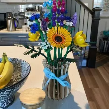 Деревянная головоломка, ваза для цветов с держателем стебля, сверхмощный строительный блок «сделай сам», подставка для цветочного букета, украшение для рабочего стола