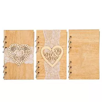 Деревянная гостевая книга памятные записные книжки для подписи сообщение подарок на свадьбу JM00433