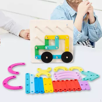 Деревянная графика, геометрическая головоломка с перфорацией, распознавание цветов, детская развивающая игрушка на день рождения