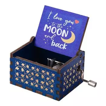 Деревянная гравированная музыкальная шкатулка с ручным заводом, антикварный подарок на День святого Валентина, музыкальные шкатулки CHINA