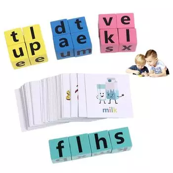 Деревянная игра на сопоставление букв, буквенный блок, алфавит, игра-головоломка, английские слова, карточка Spelling Game