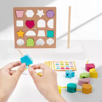 Деревянная игра на сопоставление фигур Цвета Укладчик Дошкольное обучение Укладывание